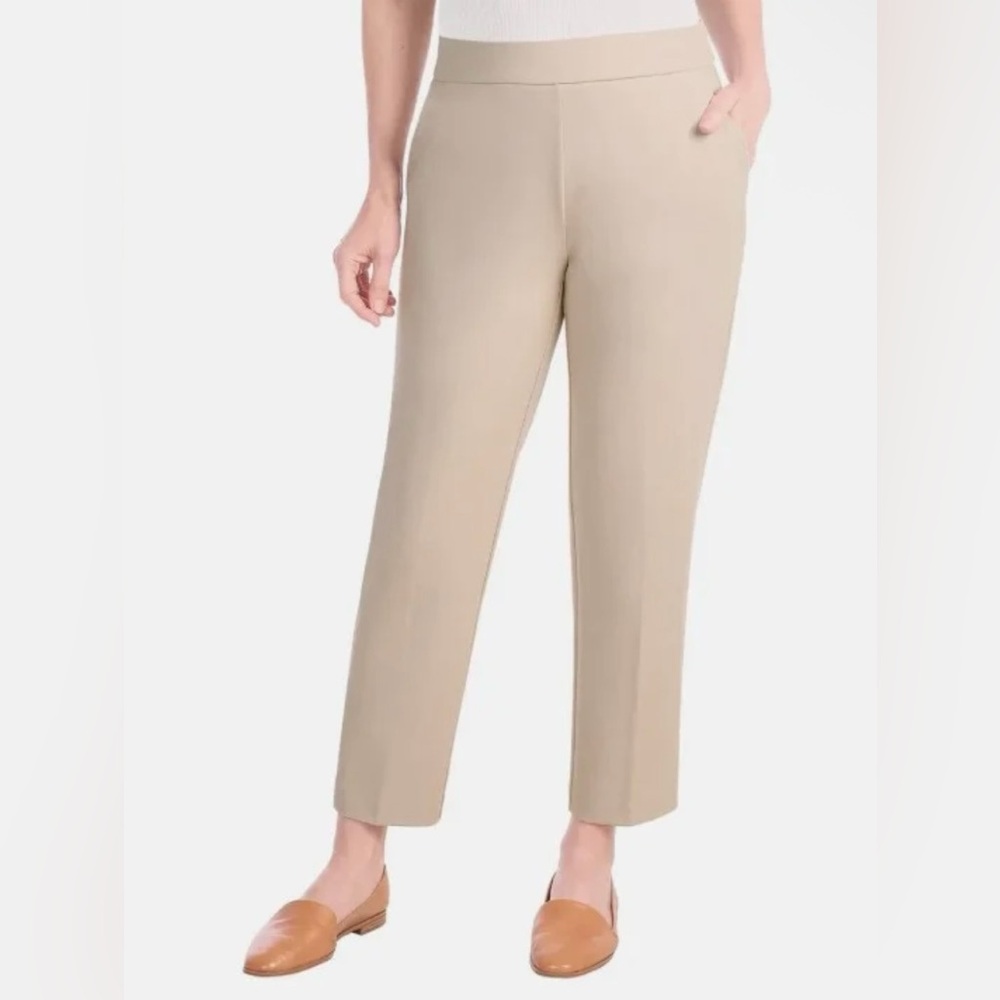 Hilary Radley Women's Crepe Pull-On Pant, Beige Medium